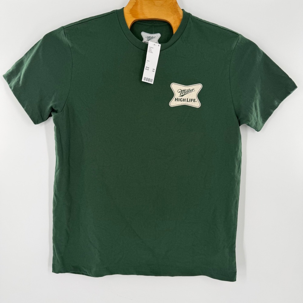 Miller High Life Mens Green Graphic T-Shirt Welcome to the High Life Deer Buck L